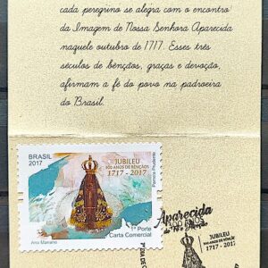 Folder P Nossa Senhora Aparecida Religiao 2017 Selo Carimbo CBC SP