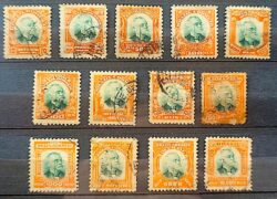 O 1 a 13 Selo Oficiais Afonso Pena 1906 Serie Completa Circulado 2