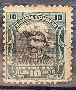 O 14 Selo Oficiais Hermes da Fonseca 1913 10 Reis Circulado 1