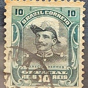 O 14 Selo Oficiais Hermes da Fonseca 1913 10 Reis Circulado 2