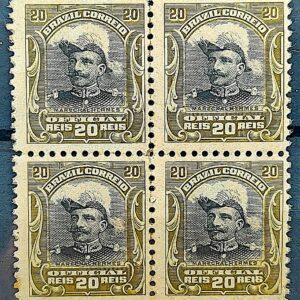 O 15 Selo Oficiais Hermes da Fonseca 1913 20 Reis Quadra