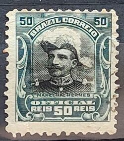 O 16 Selo Oficiais Hermes da Fonseca 1913 50 Reis Circulado 2