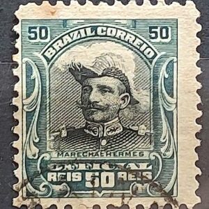 O 16 Selo Oficiais Hermes da Fonseca 1913 50 Reis Circulado 3