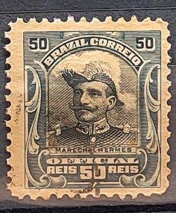 O 16 Selo Oficiais Hermes da Fonseca 1913 50 Reis Circulado 4