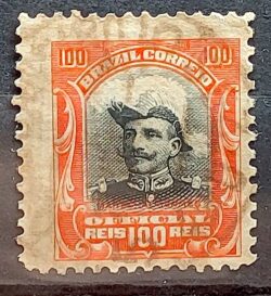 O 17 Selo Oficiais Hermes da Fonseca 1913 100 Reis Circulado 1