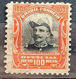 O 17 Selo Oficiais Hermes da Fonseca 1913 100 Reis Circulado 2