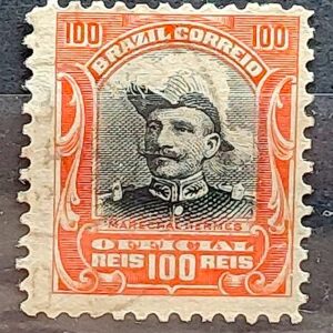 O 17 Selo Oficiais Hermes da Fonseca 1913 100 Reis Circulado 2