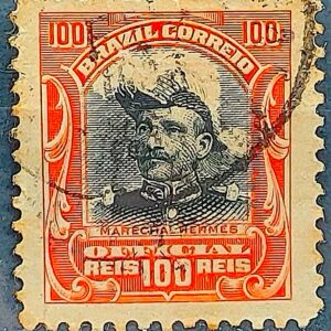 O 17 Selo Oficiais Hermes da Fonseca 1913 100 Reis Circulado 6