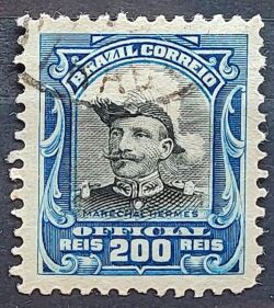 O 18 Selo Oficiais Hermes da Fonseca 1913 200 Reis Circulado 1