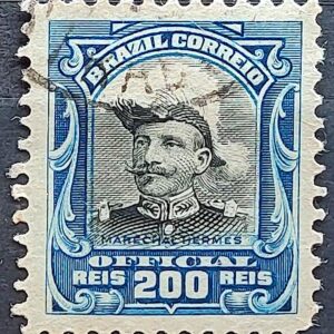 O 18 Selo Oficiais Hermes da Fonseca 1913 200 Reis Circulado 1