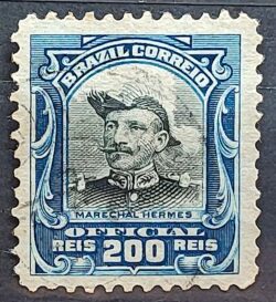 O 18 Selo Oficiais Hermes da Fonseca 1913 200 Reis Circulado 3