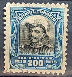 O 18 Selo Oficiais Hermes da Fonseca 1913 200 Reis Circulado 4