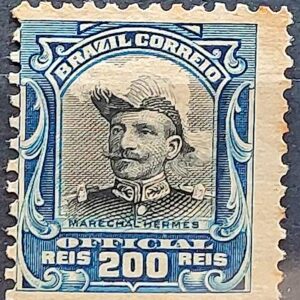 O 18 Selo Oficiais Hermes da Fonseca 1913 200 Reis Circulado 5