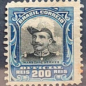 O 18 Selo Oficiais Hermes da Fonseca 1913 200 Reis Circulado 6