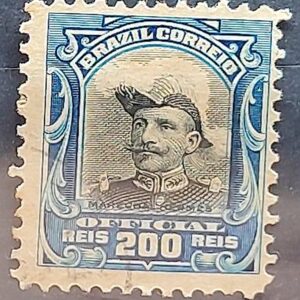 O 18 Selo Oficiais Hermes da Fonseca 1913 200 Reis Circulado 8