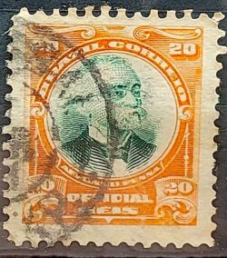 O 2 Selo Oficiais Afonso Pena 1906 20 Reis Circulado 2