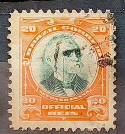 O 2 Selo Oficiais Afonso Pena 1906 20 Reis Circulado 5