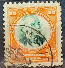 O 2 Selo Oficiais Afonso Pena 1906 20 Reis Circulado 6