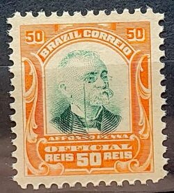 O 3 Selo Oficiais Afonso Pena 1906 50 Reis 3