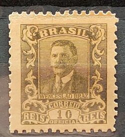 O 30 Selo Oficiais Wenceslao Bras 1919 10 Reis