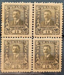 O 30 Selo Oficiais Wenceslao Bras 1919 10 Reis Quadra