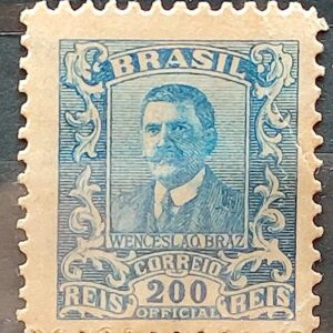 O 33 Selo Oficiais Wenceslao Bras 1919 200 Reis 1