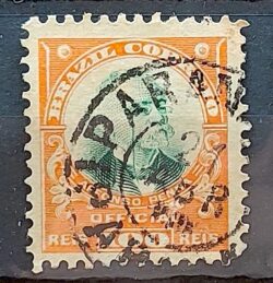 O 4 Selo Oficiais Afonso Pena 1906 100 Reis Circulado 6