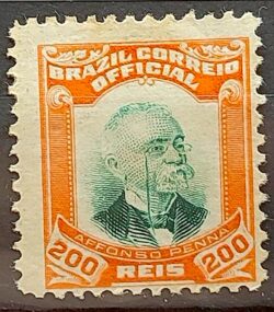 O 5 Selo Oficiais Afonso Pena 1906 200 Reis 2