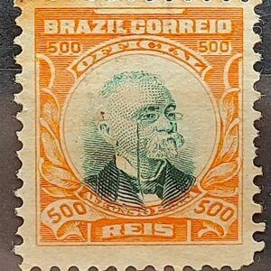 O 8 Selo Oficiais Afonso Pena 1906 500 Reis 1