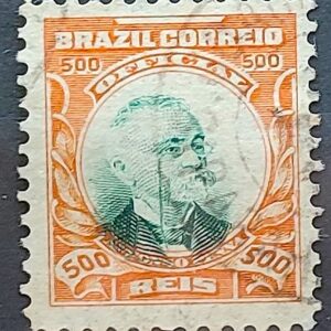 O 8 Selo Oficiais Afonso Pena 1906 500 Reis Circulado 1