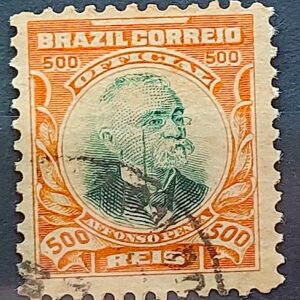 O 8 Selo Oficiais Afonso Pena 1906 500 Reis Circulado 5