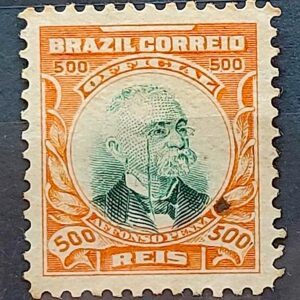 O 8 Selo Oficiais Afonso Pena 1906 500 Reis Circulado 7