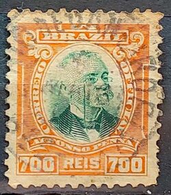 O 9 Selo Oficiais Afonso Pena 1906 700 Reis Circulado 3