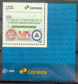 SI 49 Selo Institucional Conferencia Mundial da Maconaria 2024 Vinheta Correios