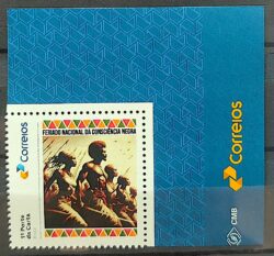 SI 52 Selo Institucional Feriado Nacional da Consciencia Negra Direito Justica Espada 2024 Vinheta Correios