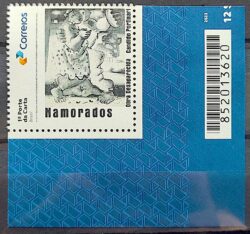 SI 54 Selo Institucional Obra Desaparecida Portinari Namorados Arte 2024 Codigo de Barras