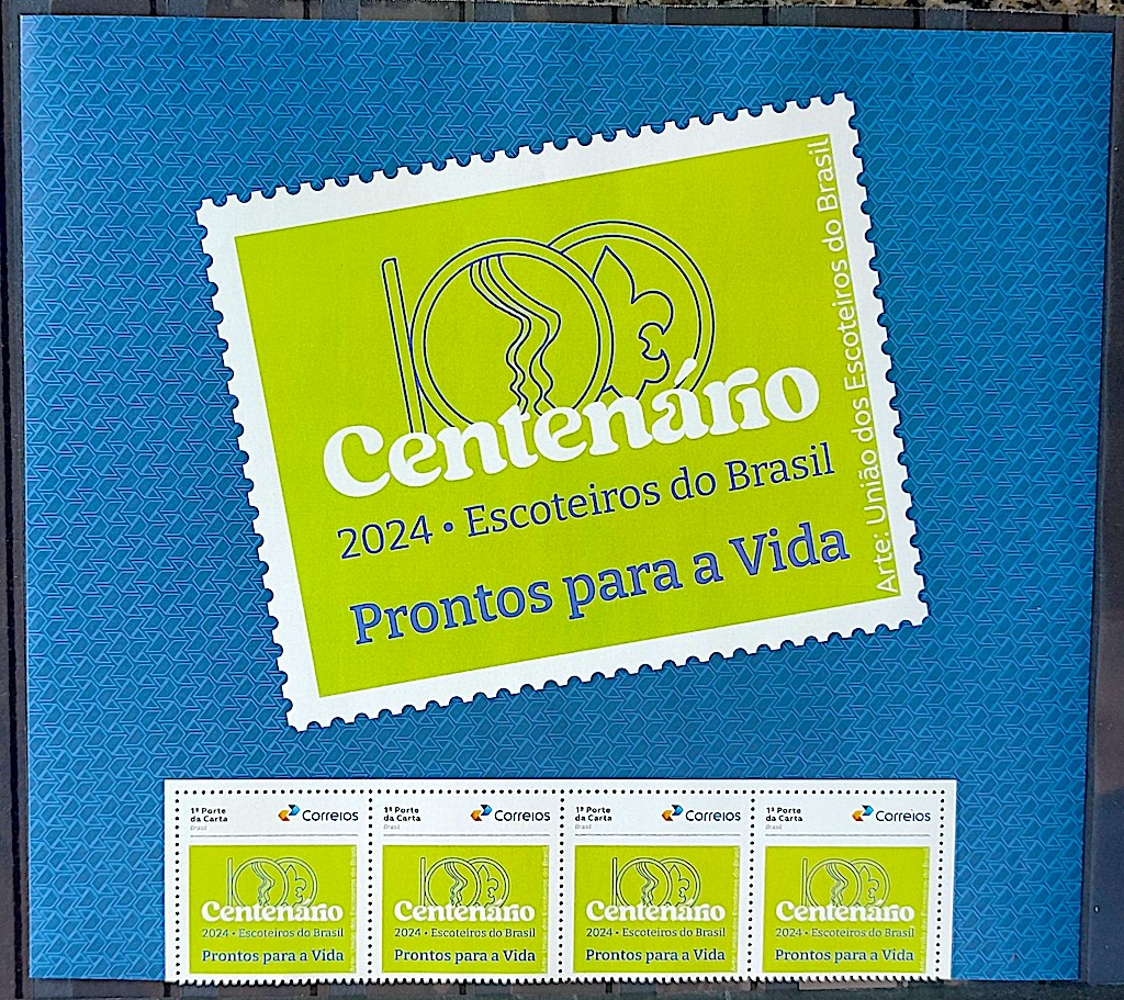 SI 59 Selo Institucional Centenario da Uniao dos Escoteiros do Brasil 2024 Porta-Retrato
