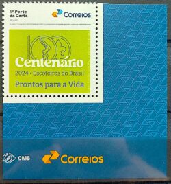 SI 59 Selo Institucional Centenario da Uniao dos Escoteiros do Brasil 2024 Vinheta Correios