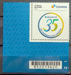 SI 60 Selo Institucional 35 Anos Rede Franqueada Correios Servico Postal 2024 Codigo de Barras