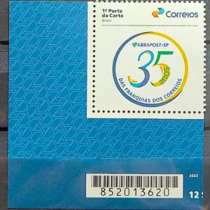 SI 55 Selo Institucional 35 Anos Rede Franqueada Correios Servico Postal 2024 Codigo de Barras