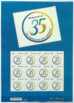 SI 60 Selo Institucional 35 Anos Rede Franqueada Correios Servico Postal 2024 Folha