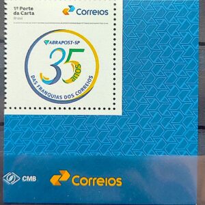 SI 55 Selo Institucional 35 Anos Rede Franqueada Correios Servico Postal 2024 Vinheta Correios Servico Postal