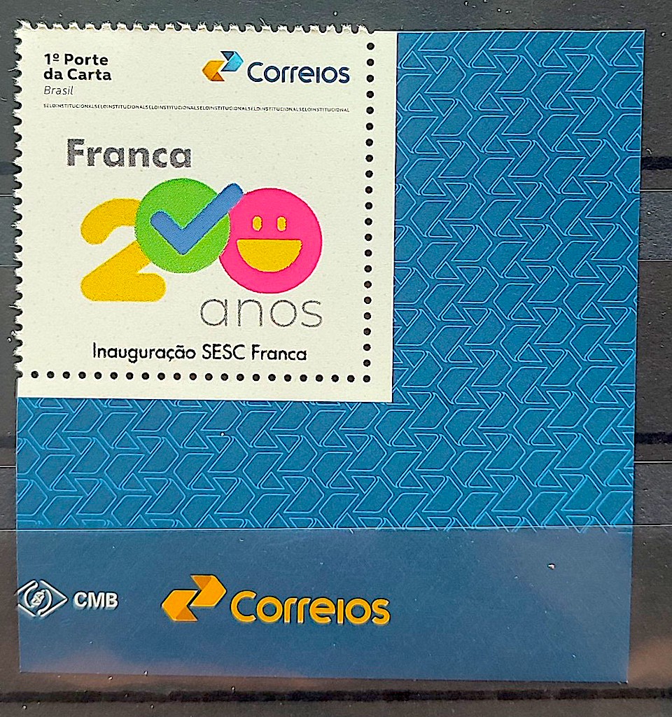 SI 61 Selo Institucional 200 Anos de SESC Franca 2024 Vinheta Correios