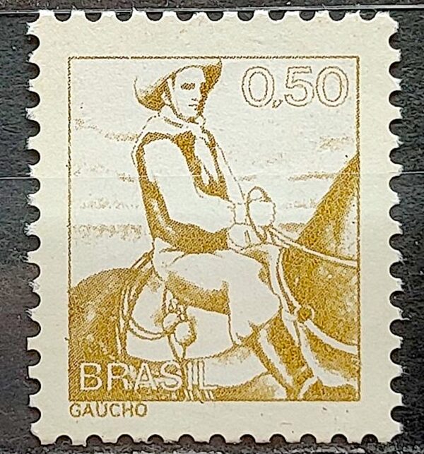 Selo Regular RHM 576 Profissao Gaucho Cavalo Moldura FSF 1979