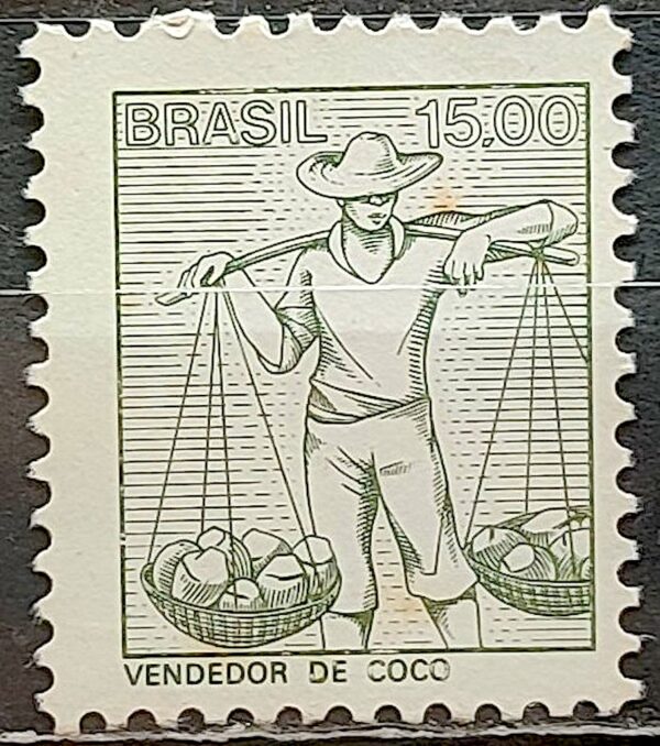 Selo Regular RHM 582 Profissao Vendedor de Coco Moldura FSF 1979 2