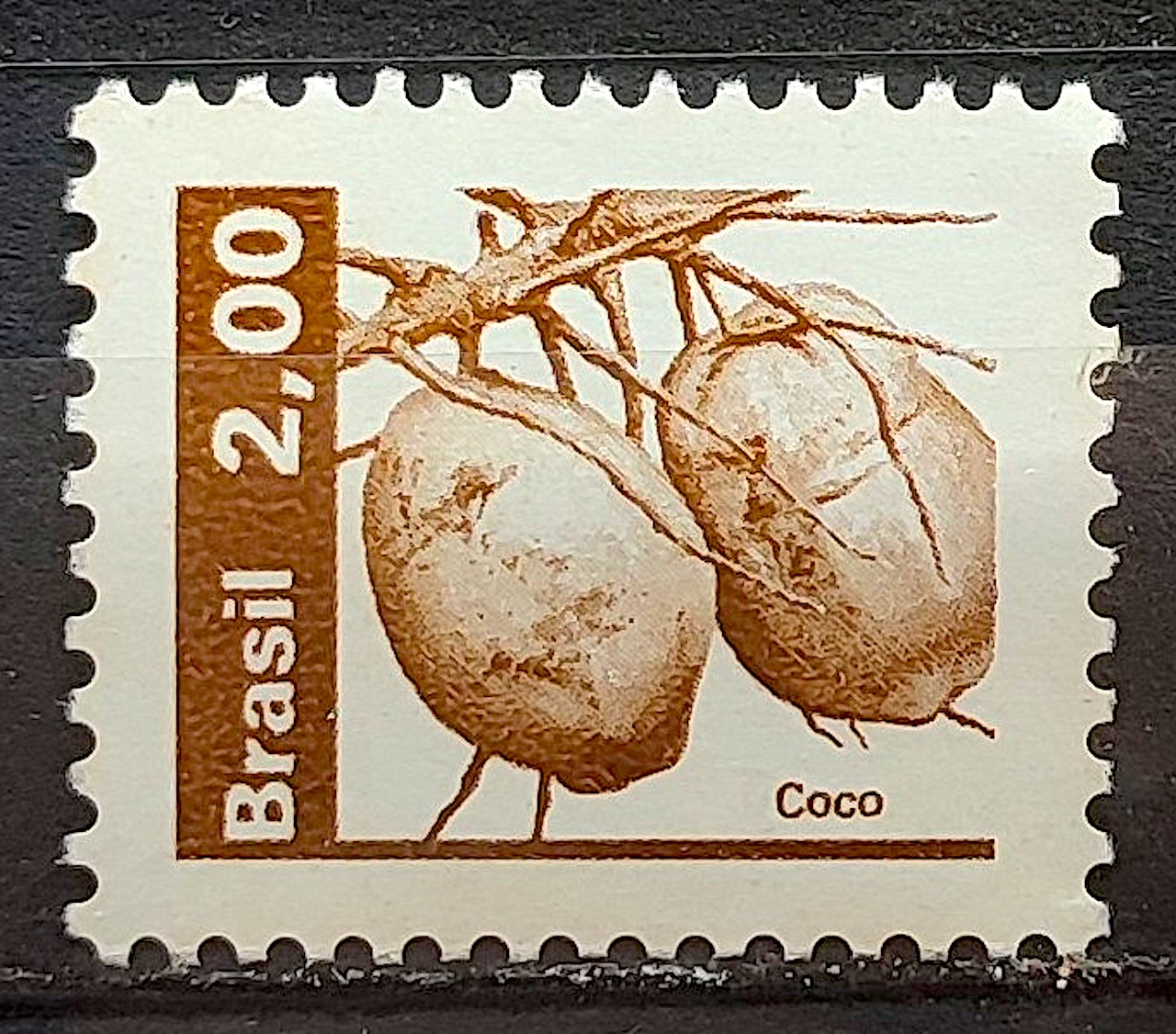 Selo Regular RHM 602 Recursos Economicos Fruta Coco 1982