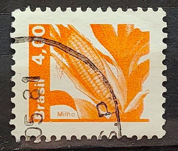 Selo Regular RHM 604 Recursos Economicos Milho 1980 Circulado 3