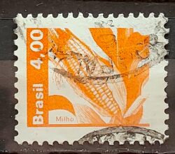 Selo Regular RHM 604 Recursos Economicos Milho 1980 Circulado 4