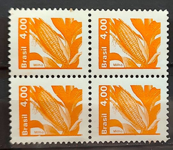 Selo Regular RHM 604 Recursos Economicos Milho 1980 Quadra