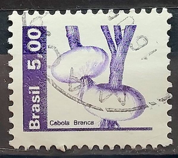 Selo Regular RHM 605 Recursos Economicos Cebola 1982 Circulado 2